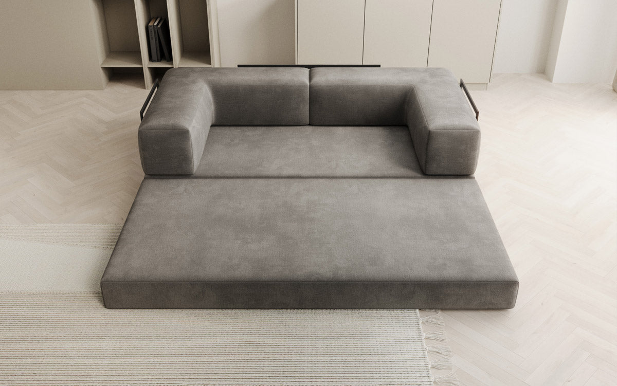 Lazy Spar-Set: 3-Sitzer + Hocker in Samt