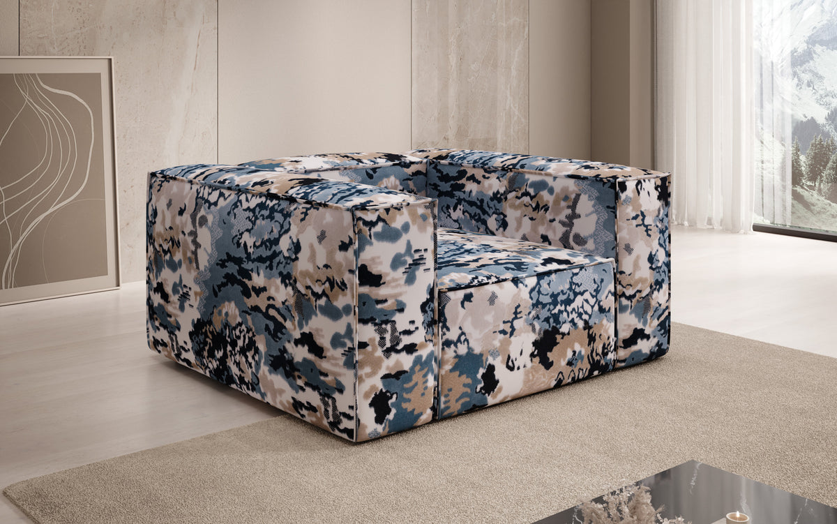 Designer Sofa-Sessel Lesley - Jacquard mit Aquarell-Muster