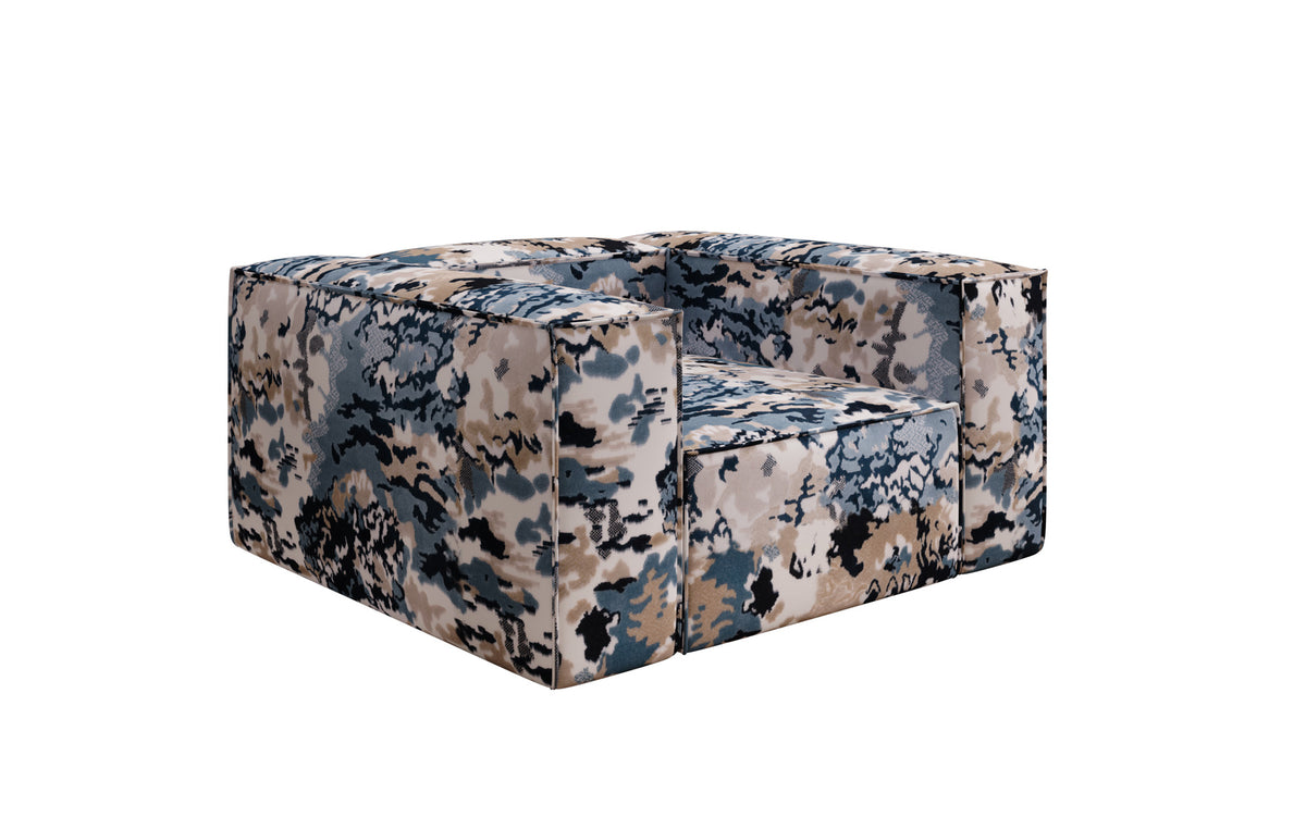 Designer Sofa-Sessel Lesley - Jacquard mit Aquarell-Muster