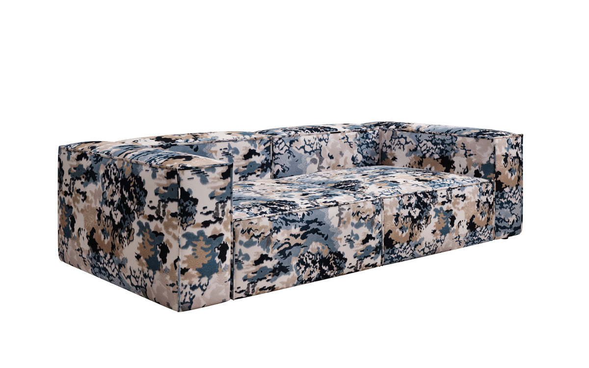 Designer Sofa Lesley 3 Sitzer - Jacquard mit Aquarell-Muster