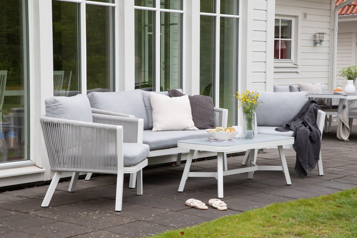 Loungeset Dreamy - aus weißem Aluminium inkl Kissen