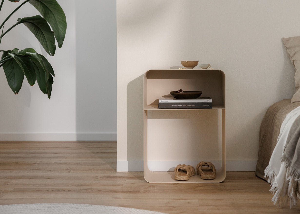 Nachttisch Damio – Minimalistisches Design aus pulverbeschichtetem Metall