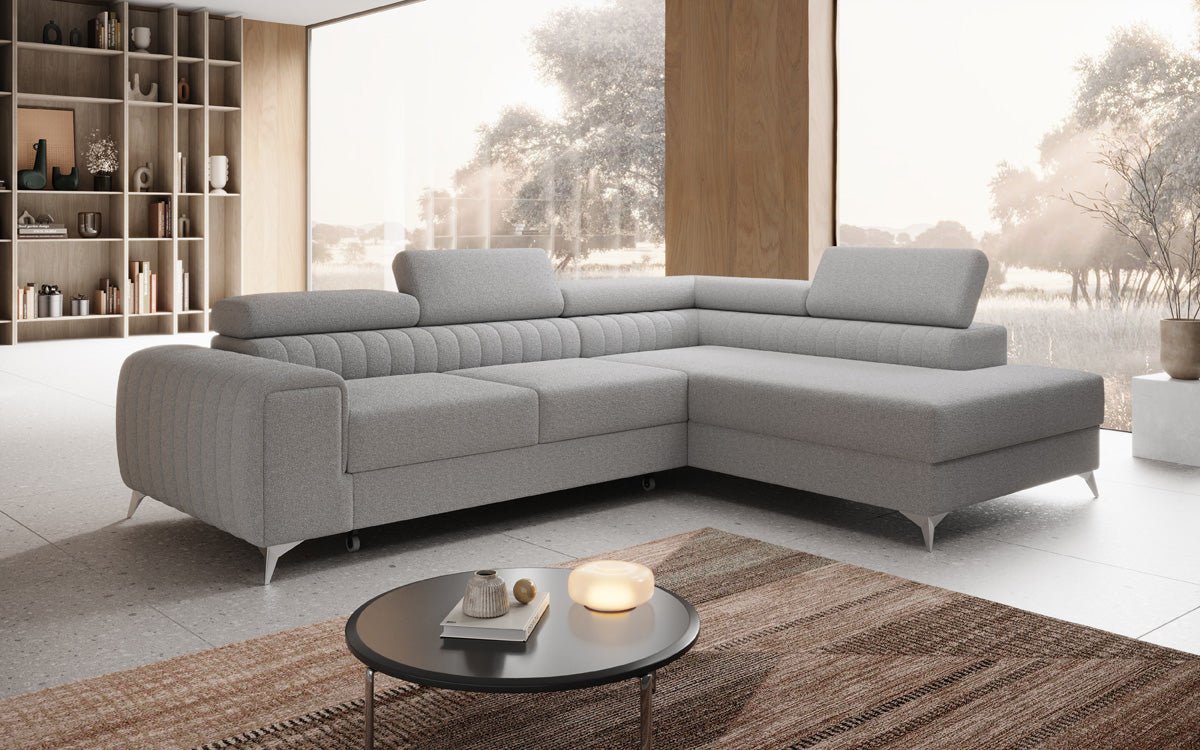 Designer Sofa Aurea L mit Schlaf- und Klappfunktion in Bouclé