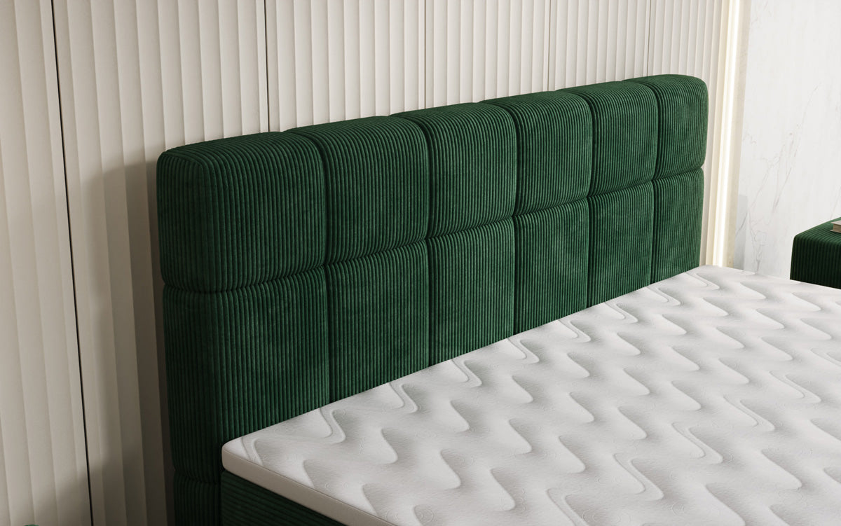 Boxspringbett Vera in Cord mit hohen Füßen