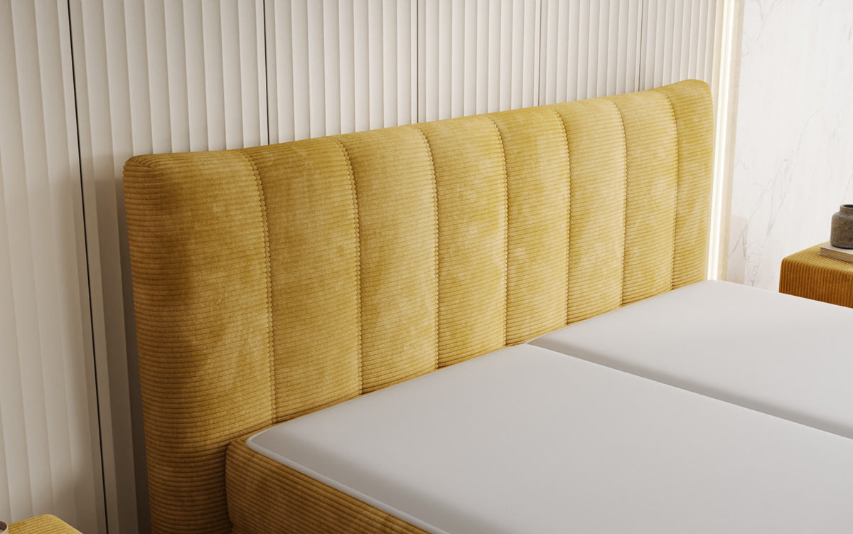 Boxspringbett Ines in Cord mit Stauraum