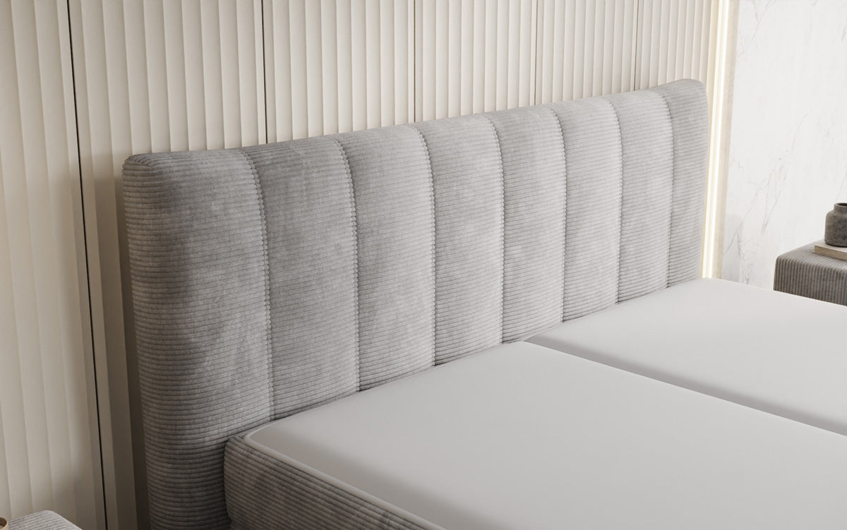 Boxspringbett Ines in Cord mit Stauraum
