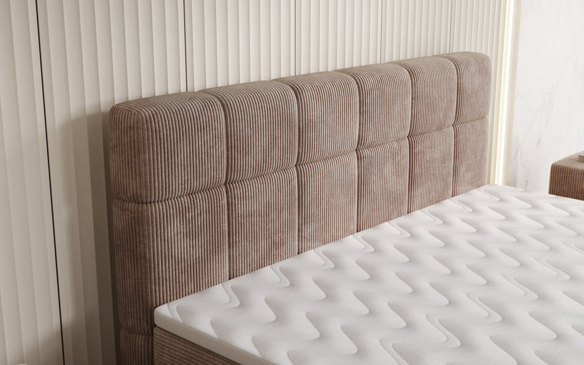 Boxspringbett Vera in Cord mit hohen Füßen