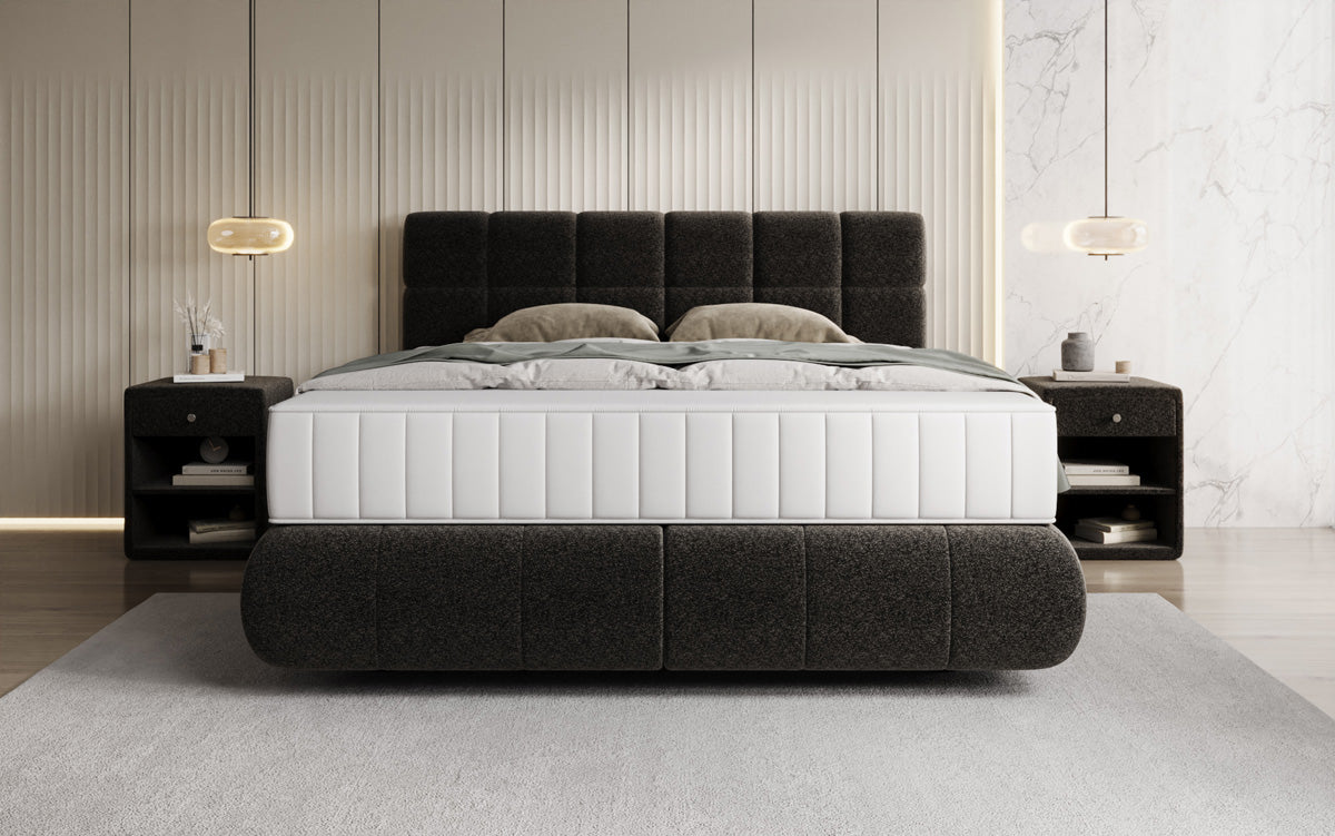 Boxspringbett Nala in Strukturstoff mit Schwebeoptik