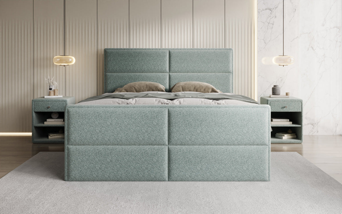 Boxspringbett Viola in Strukturstoff mit Stauraum