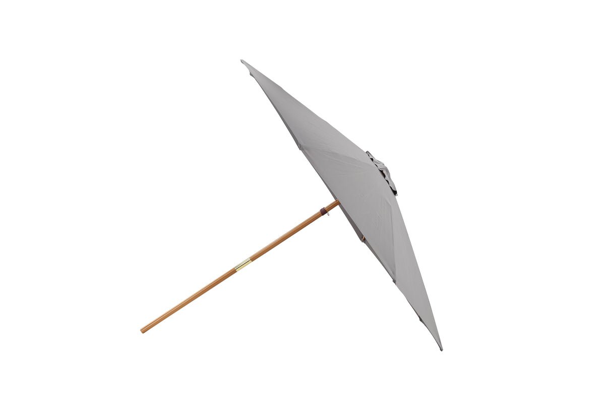 Sonnenschirm Frida – Ø300 cm in Grau mit Holzgestell aus Buche