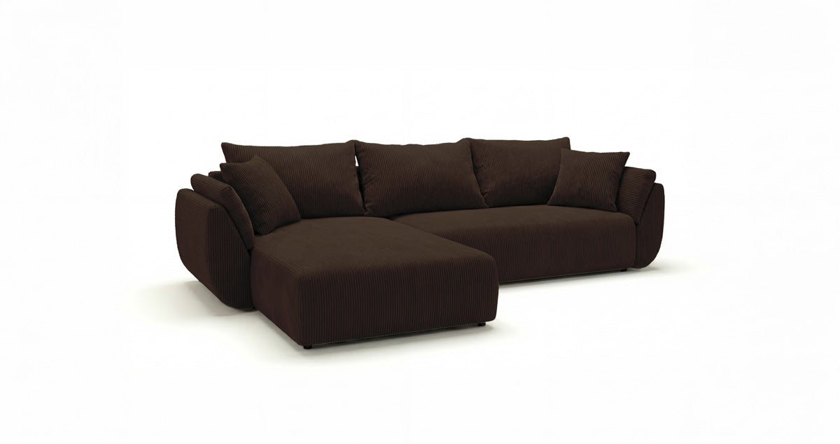 Designer Sofa Lenoa L mit Schlaf- und Klappfunktion in Cord