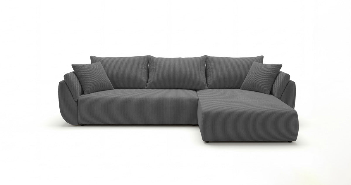 Designer Sofa Lenoa L mit Schlaf- und Klappfunktion in Cord