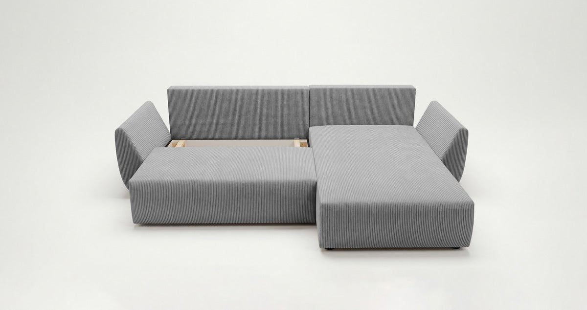 Designer Sofa Lenoa L mit Schlaf- und Klappfunktion in Cord