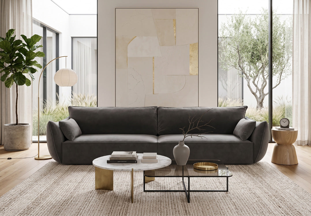 Designer Sofa 4 Sitzer Nuvola in Samt