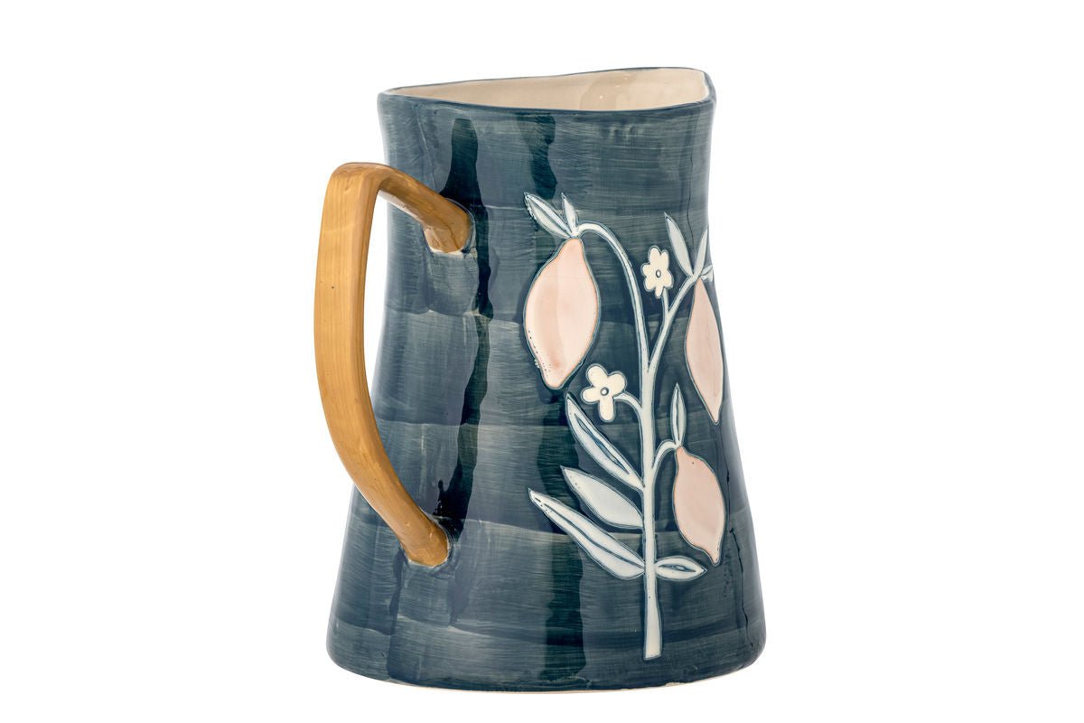 Krug Ameli – handdekoriertes Steingut in Blau