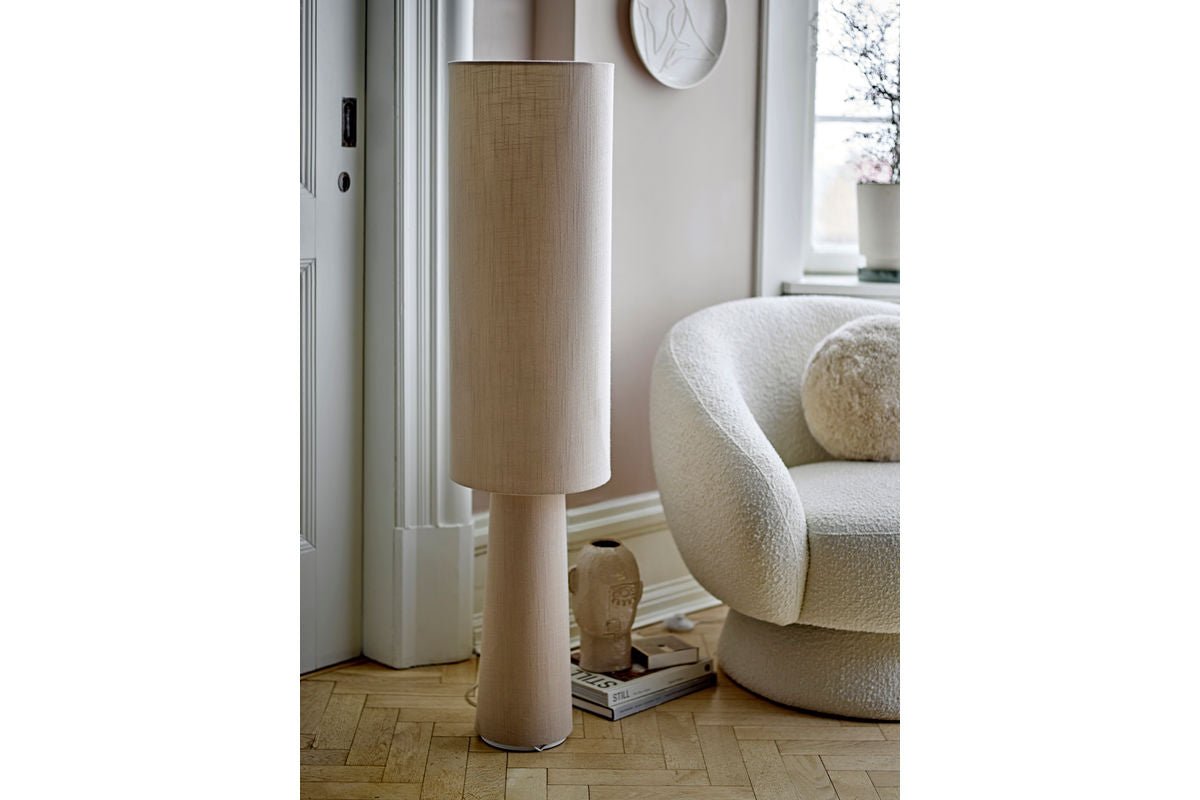 Stehlampe Madrid – Leinen in Natur