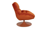 Designer Drehsessel Nando in Samt in Orange – Seitenansicht