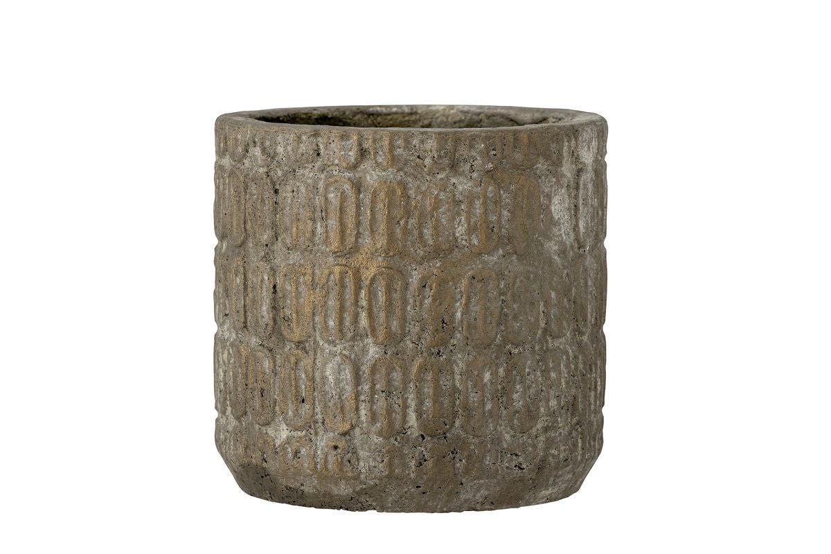 Deko-Blumentopf Arvik – Geprägtes Zementdesign in Grau