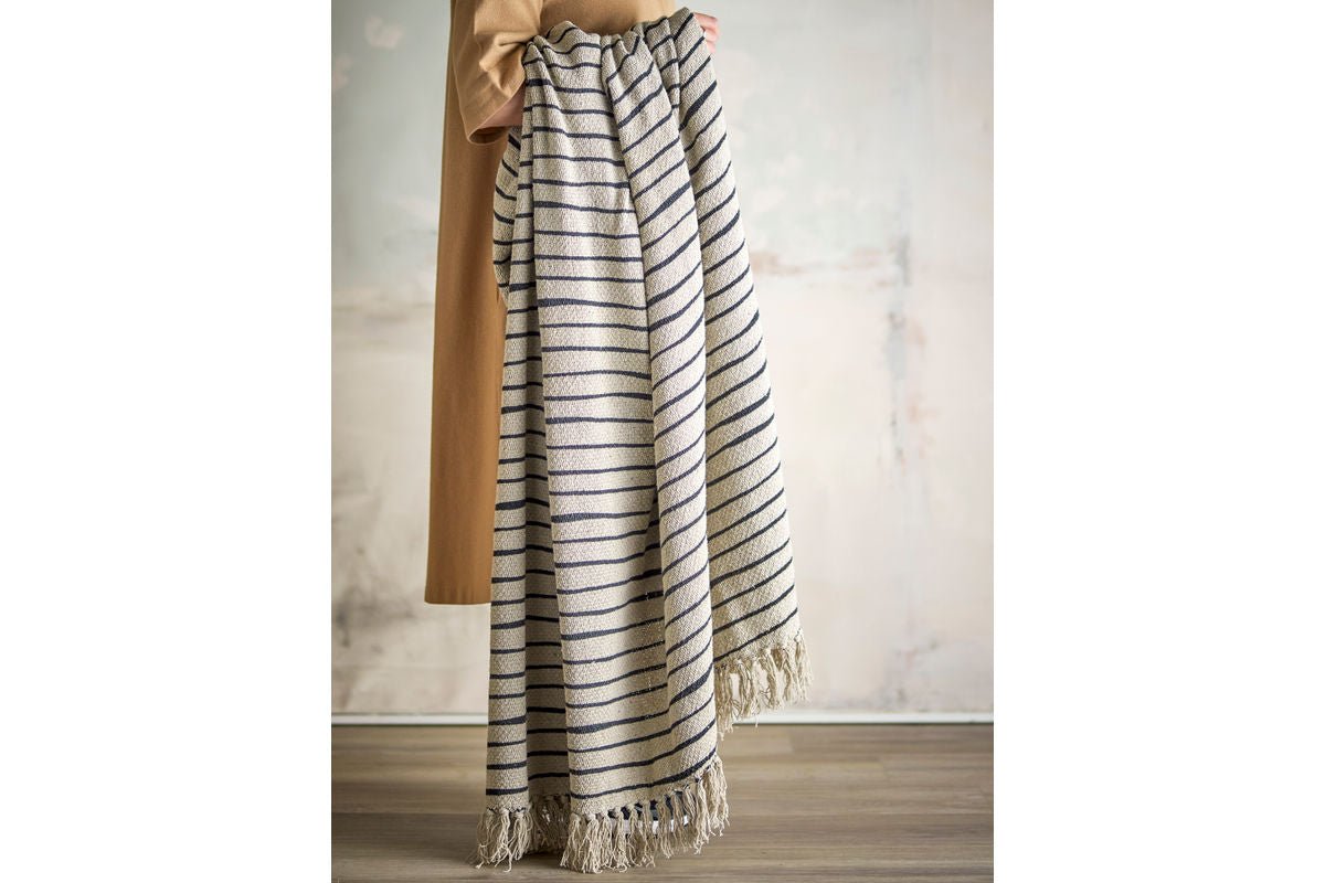 Überwurfdecke Savai – Natur, aus recycelter Baumwolle