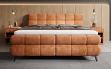 Boxspringbett Milla Cord in Orange (Poso 040) – Milieu frontal