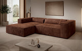 Designer Ecksofa Vasto in Cord – Terrakotta – Links
