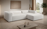 Designer Ecksofa Vasto in Strukturstoff – Weiß – Rechts
