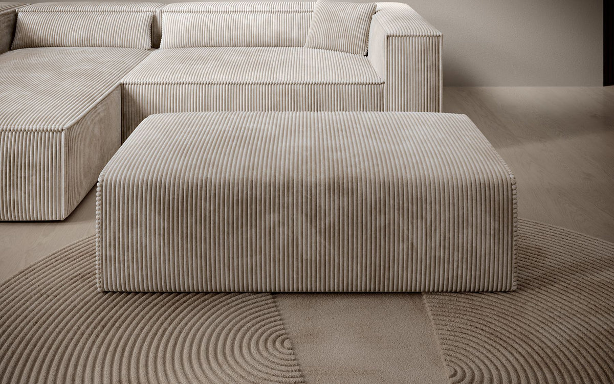 Beistellhocker Vasto in Cord – Beige