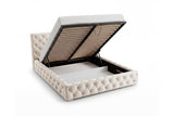 Designer Polsterbett Nino in Samt – Beige