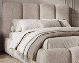 Designer Polsterbett Perla in Bouclé – Beige