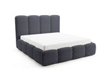 Designer Polsterbett Perla in Bouclé – Anthrazit