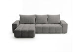 Designer Ecksofa Arvo in Bouclé mit Schlaffunktion & Stauraum – Grau – Links