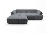 Designer Ecksofa Corso in Samt mit Schlaffunktion & Stauraum – Grau – Links