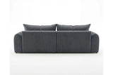 Designer Ecksofa Corso in Samt mit Schlaffunktion & Stauraum – Grau – Links