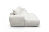 Designer Ecksofa Corso in Samt mit Schlaffunktion & Stauraum – Weiß – Links