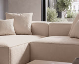 Designer Ecksofa Reno in Bouclé – Beige – Links