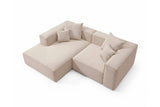Designer Ecksofa Reno in Bouclé – Beige – Links