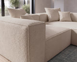 Designer Ecksofa Reno in Bouclé – Beige – Rechts