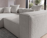 Designer Ecksofa Reno in Bouclé – Sand – Links