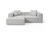 Designer Ecksofa Reno in Bouclé – Sand – Links