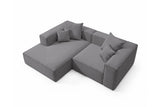 Designer Ecksofa Reno in Bouclé – Grau – Links