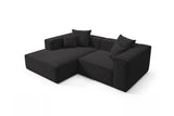 Designer Ecksofa Reno in Bouclé – Anthrazit – Links