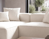 Designer Ecksofa Reno in Bouclé – Weiß – Links