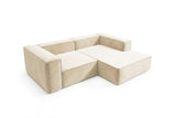 Designer Ecksofa Reno in Samt – Beige – Rechts