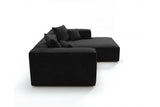 Designer Ecksofa Reno in Samt – Schwarz – Rechts