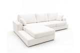 Designer Ecksofa Vigo in Bouclé – Weiß – Links
