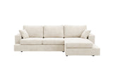 Designer Ecksofa Vigo in Chenille – Beige – Rechts