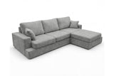 Designer Ecksofa Vigo in Chenille – Grau – Rechts