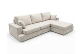 Designer Ecksofa Vigo in Chenille – Weiß – Rechts
