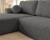 Designer Ecksofa Vanto in Bouclé – Grau – Links