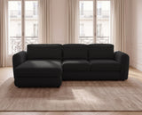 Designer Ecksofa Tino in Strukturstoff – Schwarz – Links